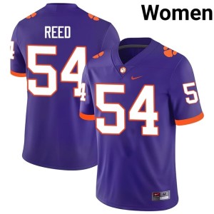 Purple Women Ian Reed College Football Clemson Tigers University #54 Jerseys 251226-926