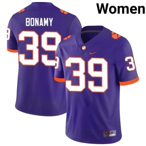 Purple Womens Clemson J.D. Bonamy #39 College Football High School Jerseys 152857-635
