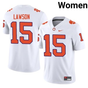 White Womens College Football Tigers #15 High School Jahiem Lawson Jersey 700083-707