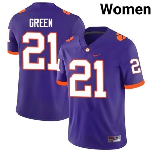 Purple College Football #21 Clemson University Womens 2026-27 Jarvis Green Jerseys 573253-644