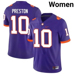 Purple Juju Preston CLEM Women College Football Official #10 Jerseys 269806-562