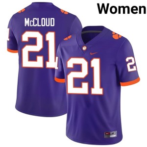 Purple Womens Kobe McCloud #21 Replica College Football Tigers Jerseys 789247-736