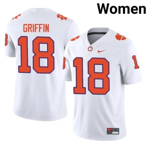 White College Football Clemson Women's Embroidery #18 Kylon Griffin Jerseys 407368-704