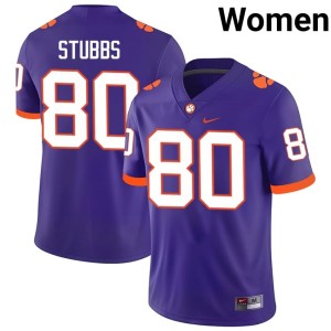 Purple High School Women's Luke Stubbs College Football Clemson University Tigers #80 Jersey 311073-576