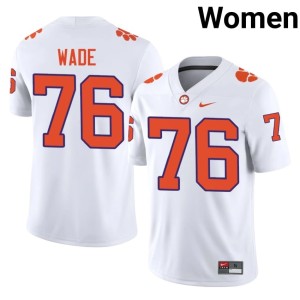 White Womens Mason Wade 2026-27 Tigers #76 College Football Jersey 958959-198