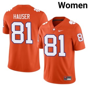 Orange College Football Women Stitched Clemson #81 Nolan Hauser Jersey 367125-945
