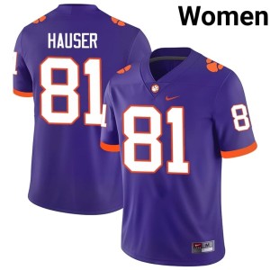Purple College Football High School Nolan Hauser Women's CFP Champs #81 Jerseys 337983-522