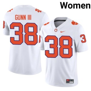 White Robert Gunn III CFP Champs Embroidery Womens #38 College Football Jersey 767910-708