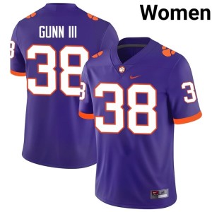 Purple Tigers #38 Robert Gunn III Stitched Womens College Football Jersey 799399-908