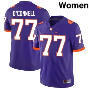 Purple #77 Clemson University College Football Ronan O'Connell Women's Limited Jerseys 785925-993