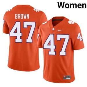 Orange University Clemson Tigers Women's #47 College Football Sammy Brown Jersey 232364-692