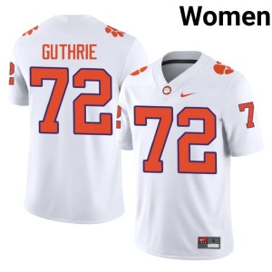 White Clemson University College Football #72 Adam Guthrie Women's High School Jersey 343278-846