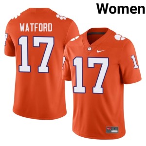 Orange Women's College Football Replica Clemson University #17 Ari Watford Jersey 233324-720