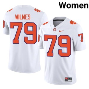 White #79 College Football Braden Wilmes Clemson Tigers Womens Official Jerseys 911580-516