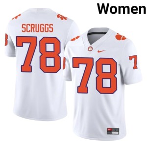 White #78 Women Carter Scruggs College Football Clemson Tigers 2026-27 Jersey 103693-362