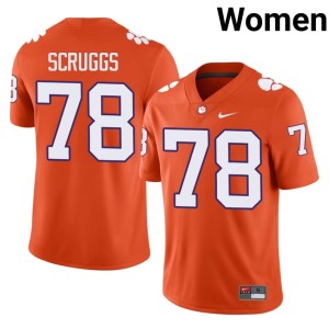 Orange College Football Embroidery Clemson National Championship Women Carter Scruggs #78 Jerseys 665146-492