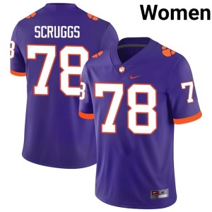 Purple #78 Clemson Tigers College Football Carter Scruggs High School Women Jersey 808830-127