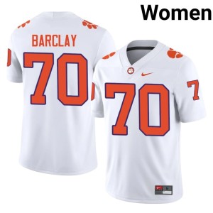 White #70 Replica Chance Barclay College Football Clemson University Women Jersey 500276-593