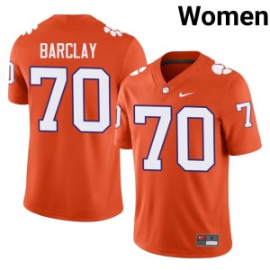 Orange Replica #70 Clemson University Tigers Chance Barclay Women's College Football Jerseys 543876-208
