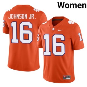 Orange Player College Football #16 Tigers Chris Johnson Jr. Women Jerseys 139895-467