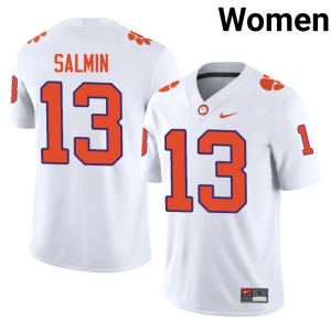 White Connor Salmin Clemson Tigers Limited #13 Women's College Football Jersey 425136-821
