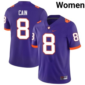Purple Deon Cain College Football #8 Women Official CFP Champs Jersey 482738-728