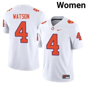White #4 CLEM Deshaun Watson Limited Women College Football Jersey 888112-759