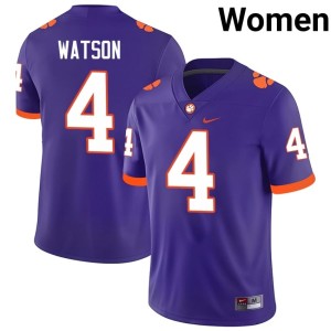 Purple University #4 Clemson Tigers Deshaun Watson Women's College Football Jersey 889942-341