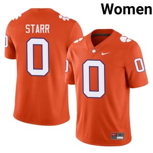 Orange Womens 2026-27 Donovan Starr Clemson Tigers #0 College Football Jerseys 217145-557