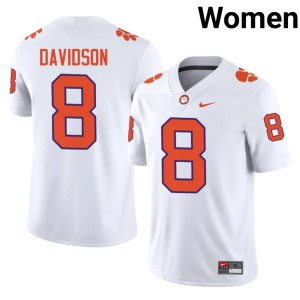White #8 Gideon Davidson Women's Embroidery CU College Football Jersey 835262-332