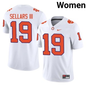 White Women's Gordon Sellars III #19 College Football Clemson National Championship High School Jersey 729416-770