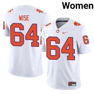 White #64 Grant Wise Replica Clemson University College Football Women's Jerseys 875333-189