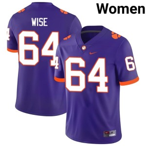 Purple Alumni Womens #64 CLEM Grant Wise College Football Jerseys 498807-734