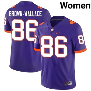 Purple Clemson Tigers College Football Jaylen Brown-Wallace #86 Women Limited Jersey 146383-275