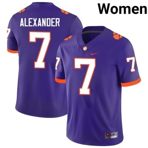Purple College Football #7 Embroidery Jeremiah Alexander Women Clemson Jerseys 630337-410
