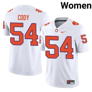 White College Football Replica Women CLEM Kam Cody #54 Jersey 874348-572
