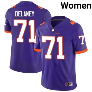 Purple CLEM College Football Limited #71 Womens Leo Delaney Jersey 275347-805