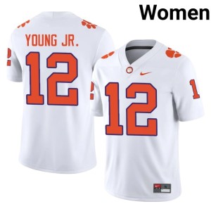 White Clemson National Championship Women College Football #12 Shavar Young Jr. Official Jersey 324154-409