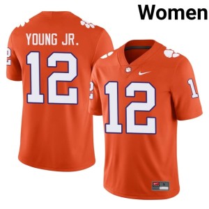 Orange Limited Women's College Football #12 Shavar Young Jr. CLEM Jersey 780878-830
