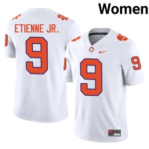 White CFP Champs #9 NCAA Women College Football Travis Etienne Jr. Jersey 165071-945