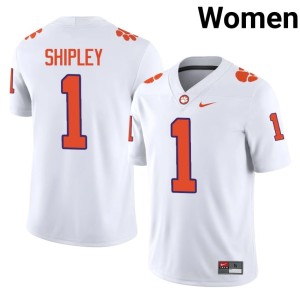 White Clemson Stitched #1 Womens College Football Will Shipley Jerseys 265976-305