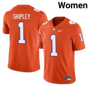 Orange Women's College Football Clemson Alumni Will Shipley #1 Jersey 967090-757