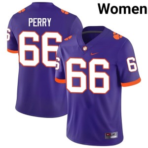 Purple Stitched William Perry Clemson #66 College Football Women Jerseys 261570-965