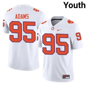 White #95 Replica Clemson University Tigers Youth Amare Adams College Football Jerseys 579905-306
