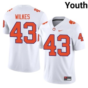 White Limited #43 Clemson National Championship Youth Billy Wilkes College Football Jersey 939295-295