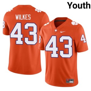 Orange Billy Wilkes #43 College Football Stitched Tigers Youth Jerseys 967332-228