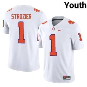 White #1 Branden Strozier Tiger Town Youth High School College Football Jerseys 258441-372
