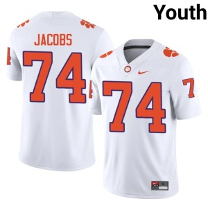 White Youth #74 Clemson National Championship Brayden Jacobs College Football University Jersey 984913-985