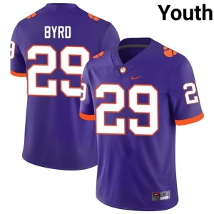 Purple College Football NCAA #29 Chase Byrd Youth CLEM Jersey 155533-762