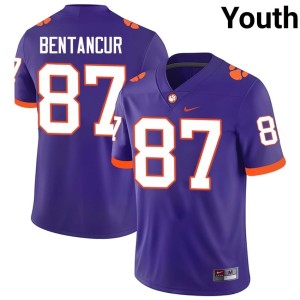 Purple Youth Christian Bentancur #87 Tiger Town College Football Player Jersey 207984-125